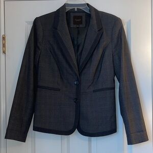 The Limited Charcoal Plaid Blazer